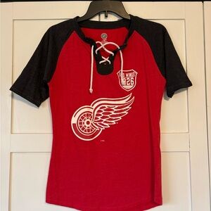 NHL Red and Black Lace-Up Hockey Shirt